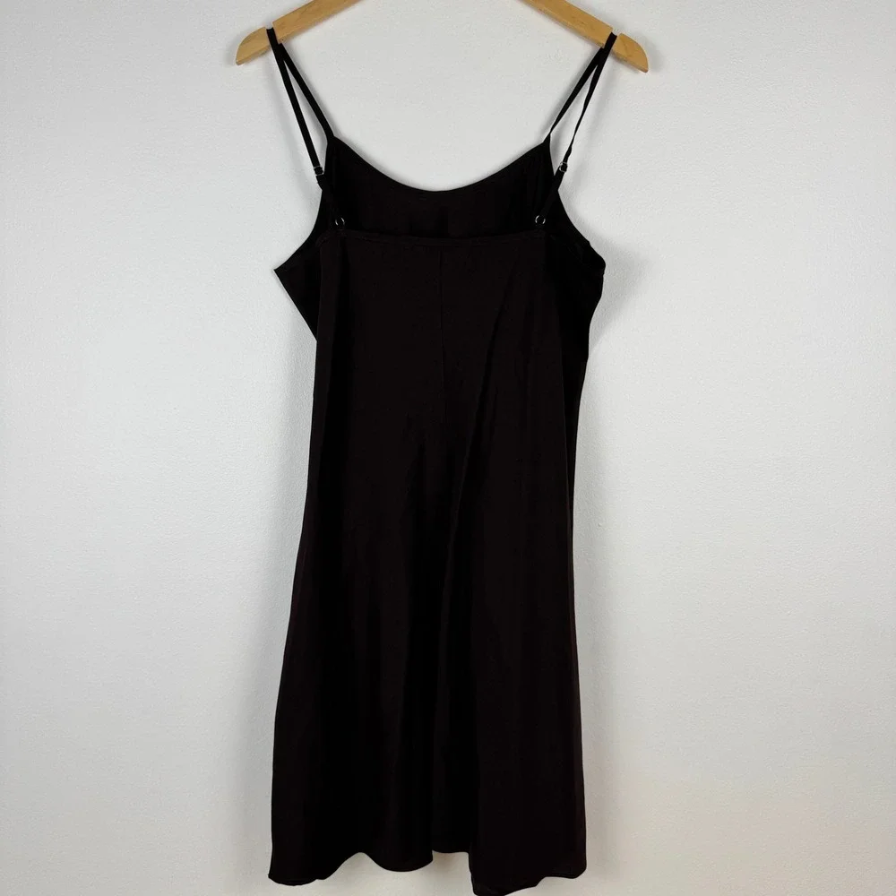 Nanette Lepore Brown Spaghetti Strap A-Line Knee‎ Length Slip Dress Women 10